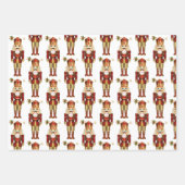 3 Soldier Nutcracker Weihnachtswrapping Paper Geschenkpapier Set (Vorderseite)