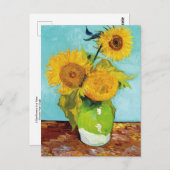 3 Sonnenblumen in einer Vase von Van Gogh Postcard Postkarte (Vorne/Hinten)