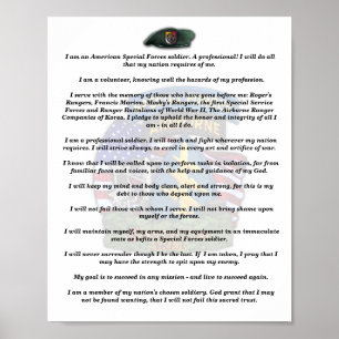 3. Spezialstreitkräfte Gruppe Veteranen Credo Druc Poster