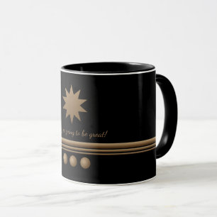3 Sphere Brushed Gold Black Beruflich Business Tasse