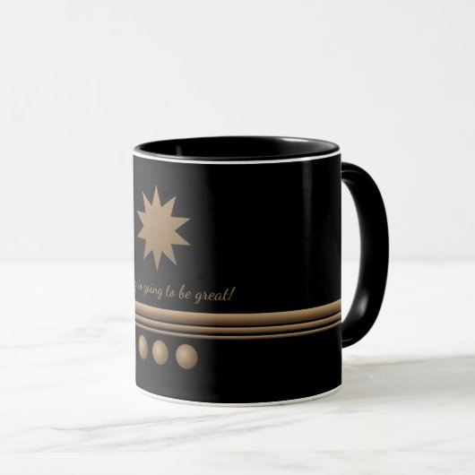 3 Sphere Brushed Gold Black Beruflich Business Tasse (VorderseiteRechts)