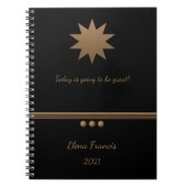 3 Sphere Brushed Gold Black Beruflich Notebook Notizblock (Vorderseite)