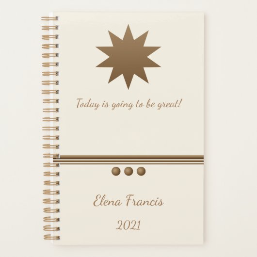 3 Sphere Brushed Gold & Creme Beruflicher Planer (Vorderseite)