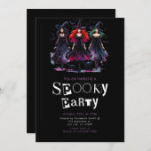 3 Spooky Hexen Modernes Minimalistisches Halloween Einladung (Vorne/Hinten)
