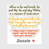 3 Sportzitate für Athleten | Inspirierend Aufkleber (Blatt)