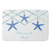 3 Starfish & Modern Lines Eleganter Strand Custom Badematte (Vorderseite)