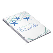 3 Starfish & Modern Lines Eleganter Strand Custom Notizblock (Rechte Seite)