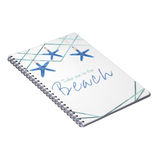 3 Starfish & Modern Lines Eleganter Strand Custom Notizblock (Rechte Seite)