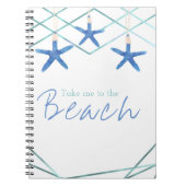 3 Starfish & Modern Lines Eleganter Strand Custom Notizblock (Vorderseite)