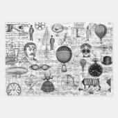 3 Steampunk Collage Ephemera Sheets Geschenkpapier Set (Vorderseite 3)