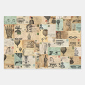 3 Steampunk Collage Ephemera Sheets Geschenkpapier Set (Vorderseite)