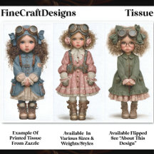 3 Steampunk Girl Dolls, Vintage DT4L Decoupage