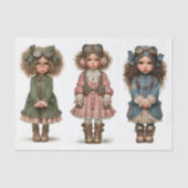 3 Steampunk-Girl-Dolls, Vintage DT4R-Decoupage Seidenpapier (Vorderseite)