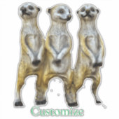 3 Stehend Meerkats Thunder_Cove Aufkleber (Vorderseite)