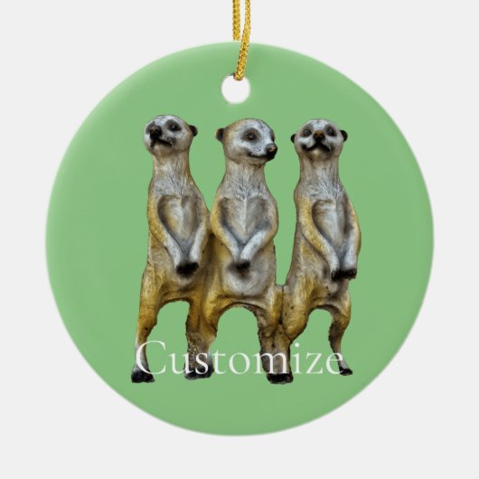 3 Stehend Meerkats Thunder_Cove Keramik Ornament (Vorne)