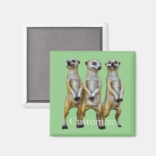3 Stehend Meerkats Thunder_Cove Magnet (Vorderseite/Rückseite)