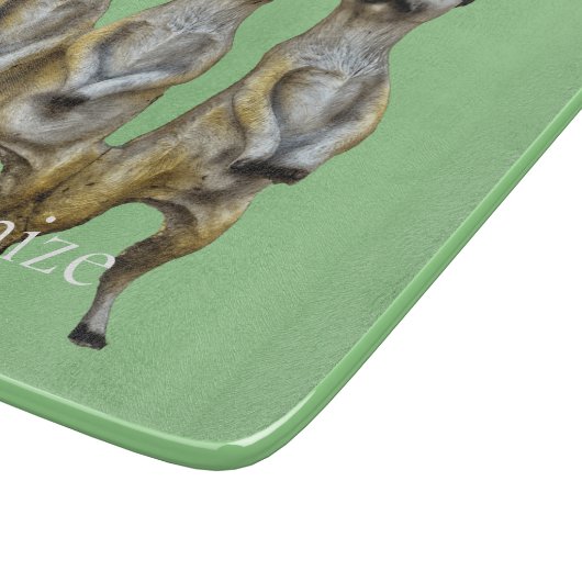 3 Stehend Meerkats Thunder_Cove Schneidebrett (Ecke)