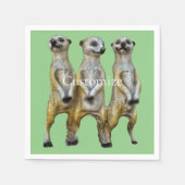3 Stehend Meerkats Thunder_Cove Serviette (Vorderseite)