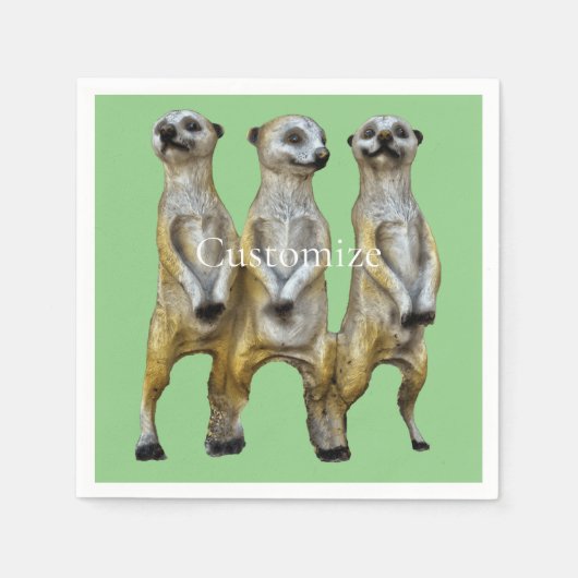 3 Stehend Meerkats Thunder_Cove Serviette (Vorderseite)