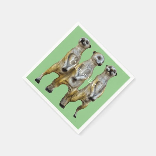 3 Stehend Meerkats Thunder_Cove Serviette (Ecke)