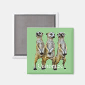 3 stehende Erdmännchen Thunder_Cove Magnet (Vorderseite/Rückseite)