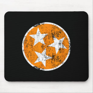 3-Sterne-Tn-Orange und Weiß-Distressed Tennessee Mousepad