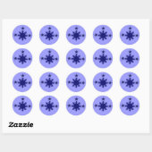 3 Sterne und ein Sun Blue Runder Aufkleber (Blatt)