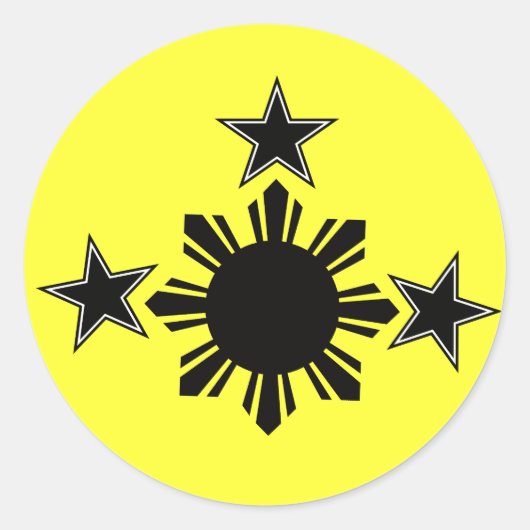 3 Sterne und eine Sonne Runder Aufkleber (Vorderseite)