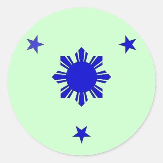 3 Sterne und eine Sonne Runder Aufkleber (Vorderseite)