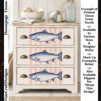 3 stilisierte Lachse, rosa Streifen FM7L Decoupage