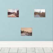 3 Straßen Aquarell Print Set (Holzboden)