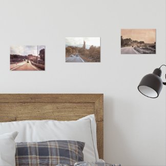 3 Straßen Aquarell Print Set