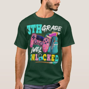 3. Stufe Entsperrtes Videospiel zurück zur Schule T-Shirt