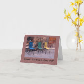 3 STÜHLE (VERSCHIEDENE FARBEN)/WÜRDE ES NICHT GROS KARTE (Gelbe Blume)