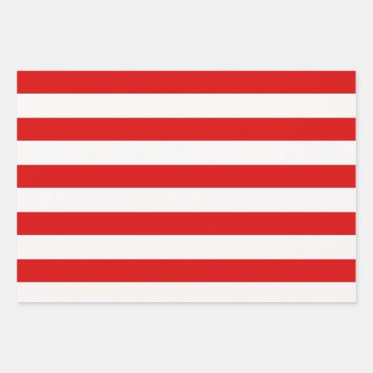 3 Styles Thick Thick Red White Strip Weihnachten Geschenkpapier Set (Vorderseite 3)