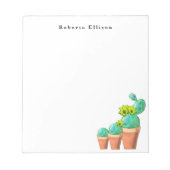 3 Südwestlich gepottete Kaktus Pflanze BlumenCusto Notizblock (Vorderseite)