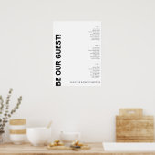3 Tabelle Einfaches White Wedding Chart Poster (Küche)