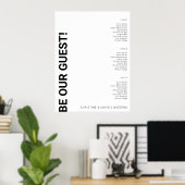 3 Tabelle Einfaches White Wedding Chart Poster (Heimbüro)