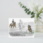 3-tägige Pferderennausbildung kombiniert Postkarte (Stehend Vorderseite)