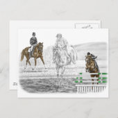 3-tägige Pferderennausbildung kombiniert Postkarte (Vorne/Hinten)