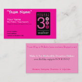 3-tägige Visitenkarten (PINK) Visitenkarte (Vorne/Hinten)