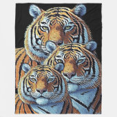 3 TIGERE FLEECEDECKE (Vorderseite)