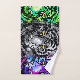 3 Tigerköpfe Badetücher - Tiger Heads Handtuch Set