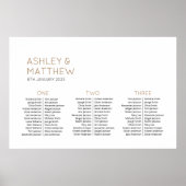 3 Tische 72 Gäste Moderne Hochzeitskarte Poster (Vorne)