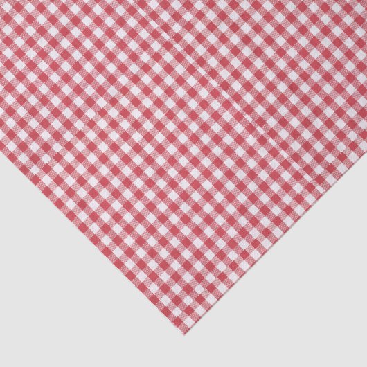 3 Tissue Sheets, Red & White Gingham Check Pattern Seidenpapier (Ausschnitt)