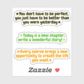 3 Todays Motivational Quotes | Inspirational  Aufkleber (Blatt)