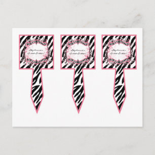 3 Torten Picks Mädchenhaft Schmetterling Zebradruc Postkarte