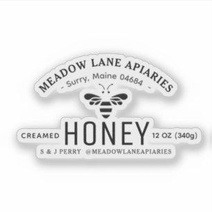 3" Transparenter Vinyl Sticker 12oz Skep Honey Jar