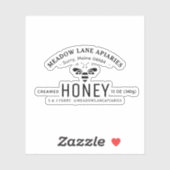 3" Transparenter Vinyl Sticker 12oz Skep Honey Jar (Blatt)