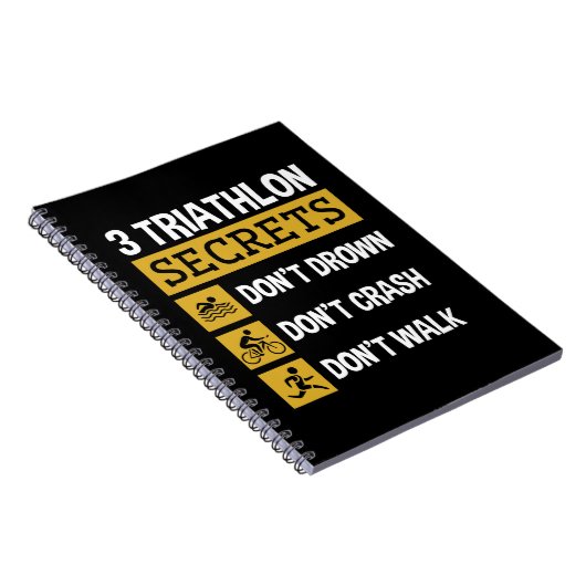 3 Triathlon Secrets Don't Drown Crash Walk Notizblock (Rechte Seite)
